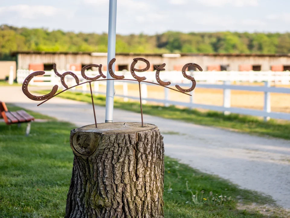 Chalet Schild aus Hufeisen